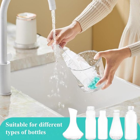 Compatibel met SodaStream Flessen, 32 cm Lange Flessenborstel, Compatibel met SodaStream Flessenreiniger, met Sponzen voor Krachtige Functiesvoor Karaffen, Drinkflessen van compatibel — afbeelding 4