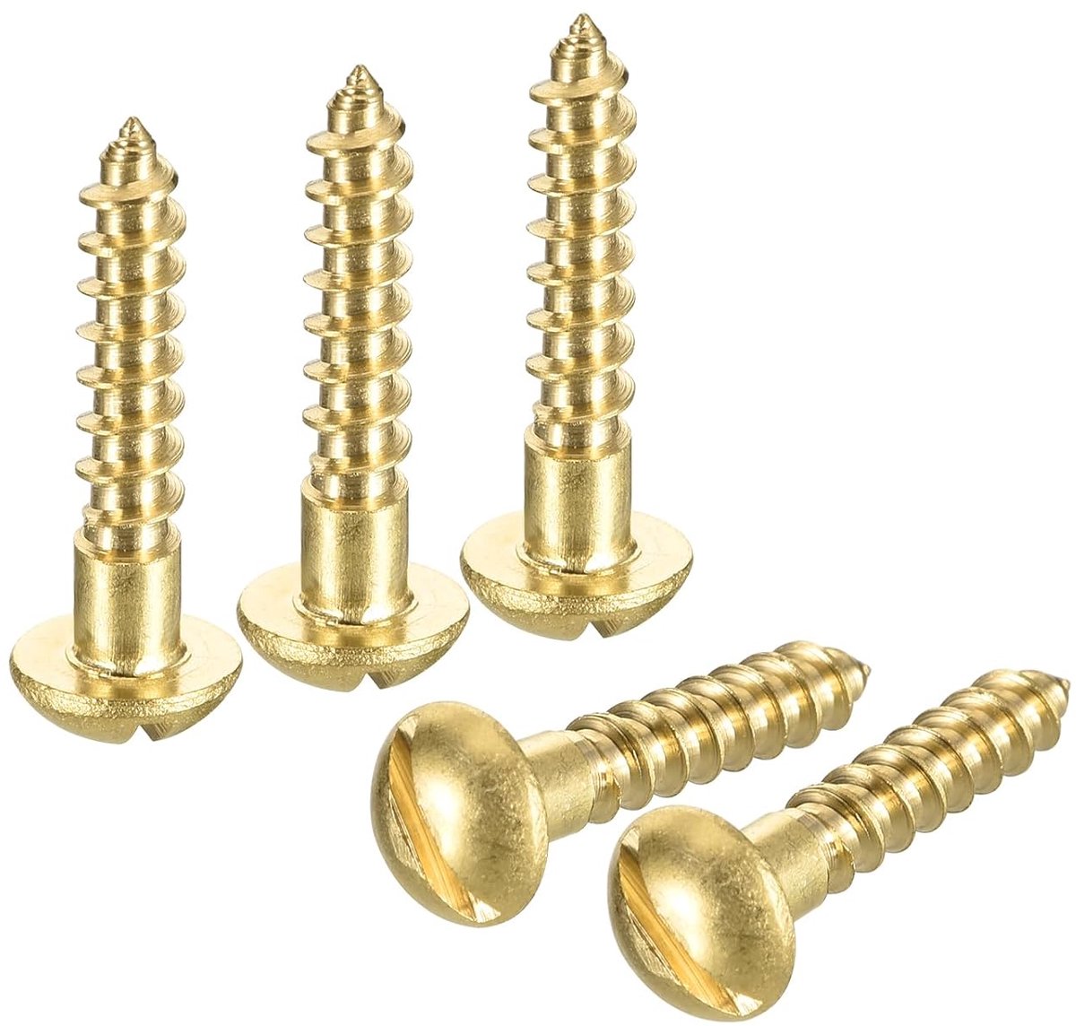 Houten schroeven M4 x 20 mm sleuf ronde kop messing zelftappende schroef houtwerk schroef 25 stuks