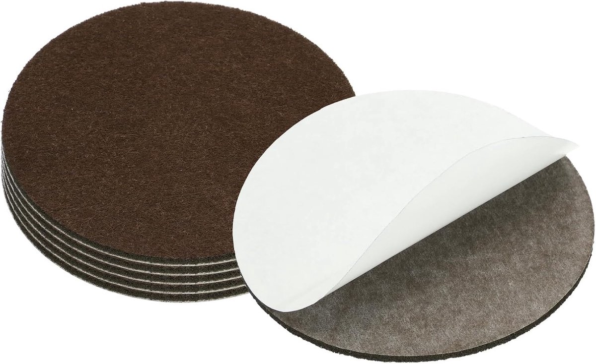 10 cm Diameter Lampvoet Vilt, 6-Pack 3mm Dikte Ronde Zachte Zelfklevende Antislip Anti-kras Viltpads voor Lamp Meubels DIY Knutselwerk, Koffie