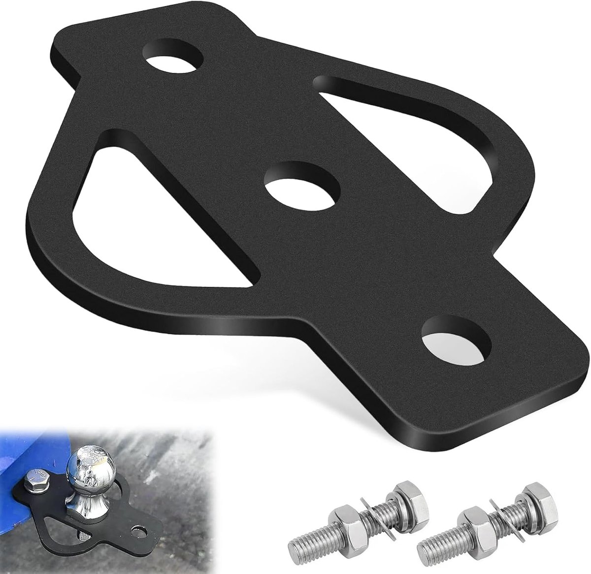 trekhaak, 3-weg trekhaak-adapter met bouten, stalen koppelingsdrager, aanhanger, adapter voor gazontractor ATV golfwagen, tuintractor, hitch