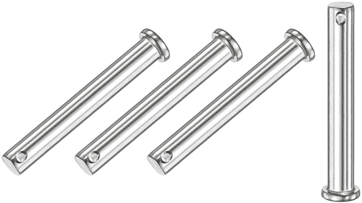 METERXITY Set van 4 vorkpennen met één gat, M10 x 70 mm, platte kop vorkpennen van roestvrij staal 304/vrachtwagens/grasmaaiers, verbindingsscharnier
