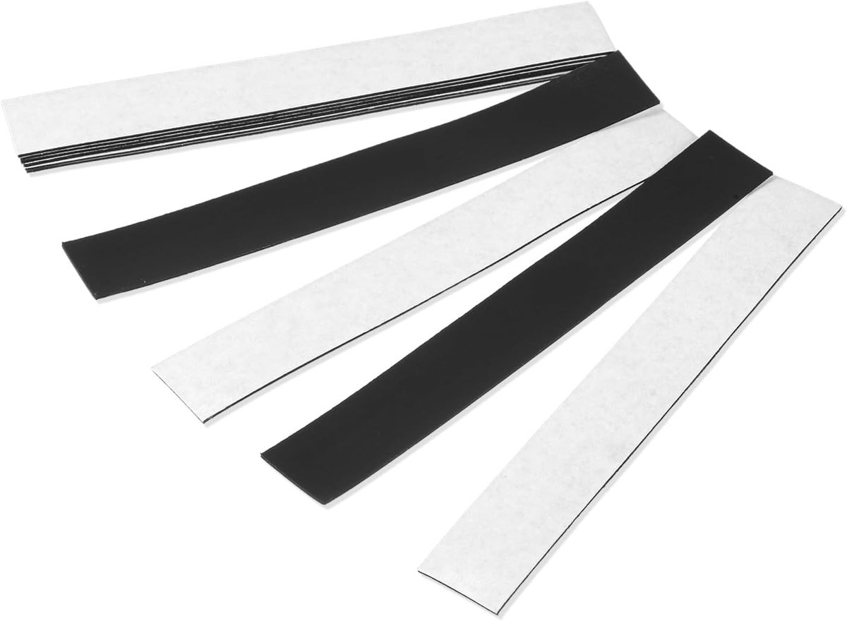 10 stuks magneetstrips, zelfklevend, sterk, platte magneetband, rechthoekige magneetband, zelfklevend, flexibele magneetband voor whiteboard-organisatie, doe-het-zelf projecten (15 cm x 2 cm x 1 mm)
