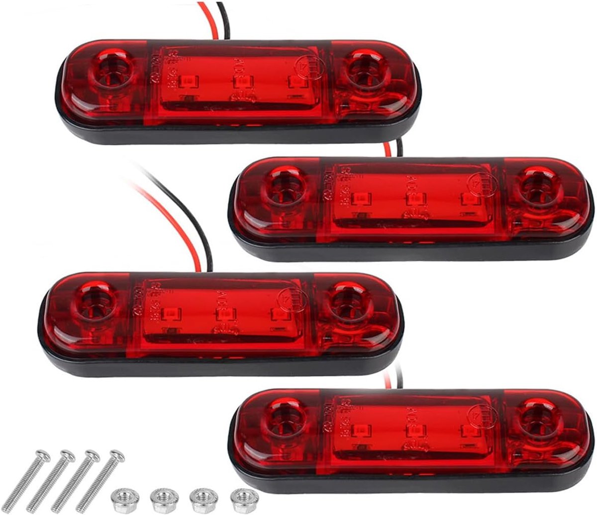 zijmarkeringslichten met 3 leds, 12 V-24 V, universele zijknipperlichten, IP65 waterdicht, voor en achter, voor vrachtwagen, camper, caravan (4 stuks)