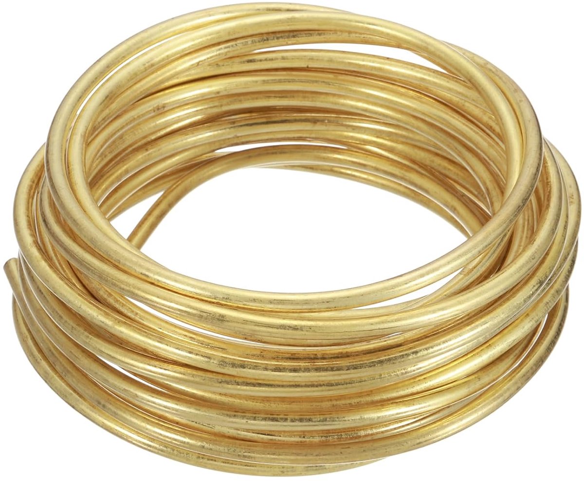 Messing-filament voor handwerk, 15 m, flexibel en buigzaam, sieradendraad van messing voor het maken van sieraden, doe-het-zelf handwerk, modelbouw (rond)