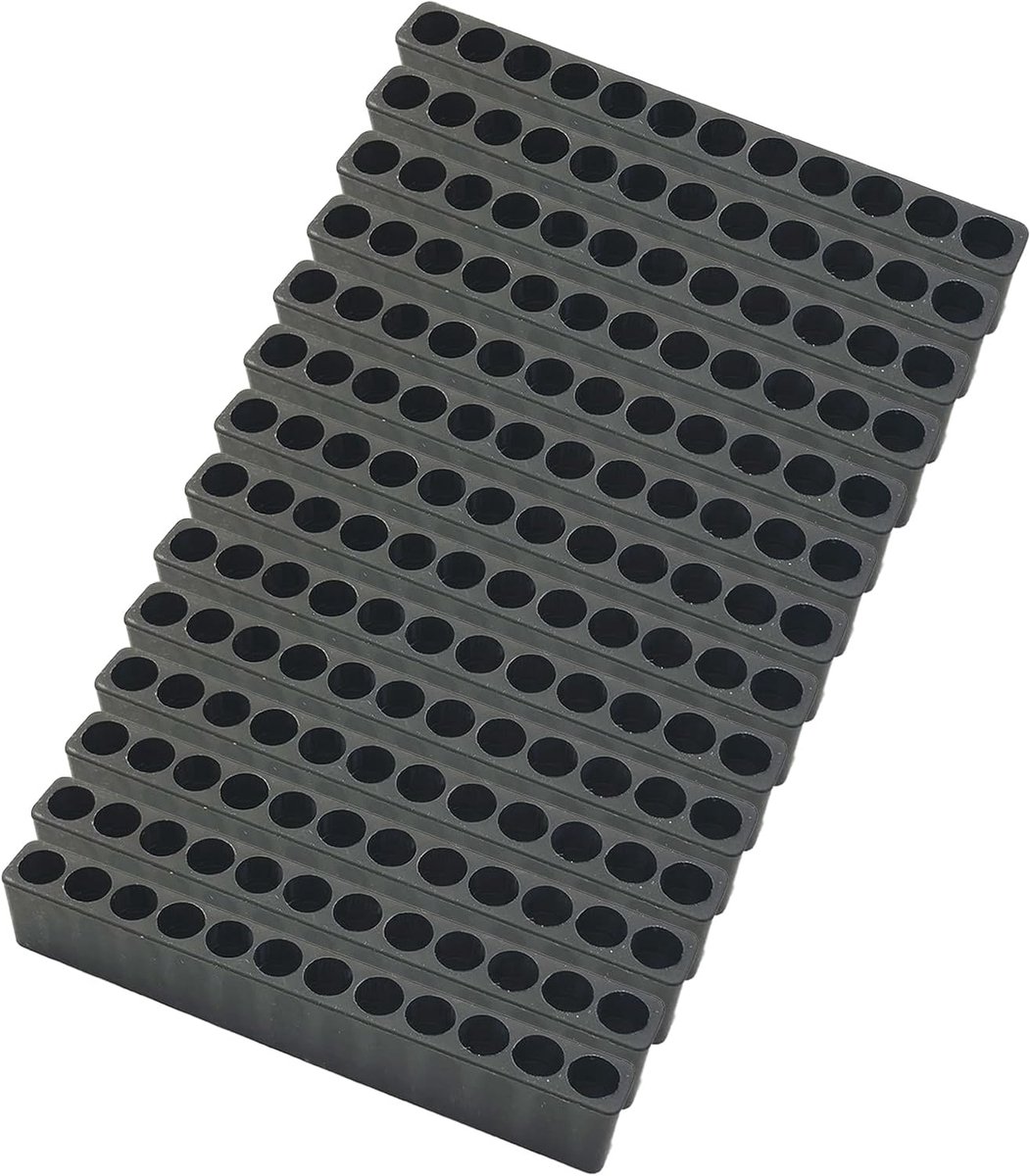 14 Stuks 12 Gaten Bithouder Met Zeskantschacht Bitorganizer Kunststof Schroevendraaierkop Opbergstrips Voor 1/4 Inch Zeskantschacht