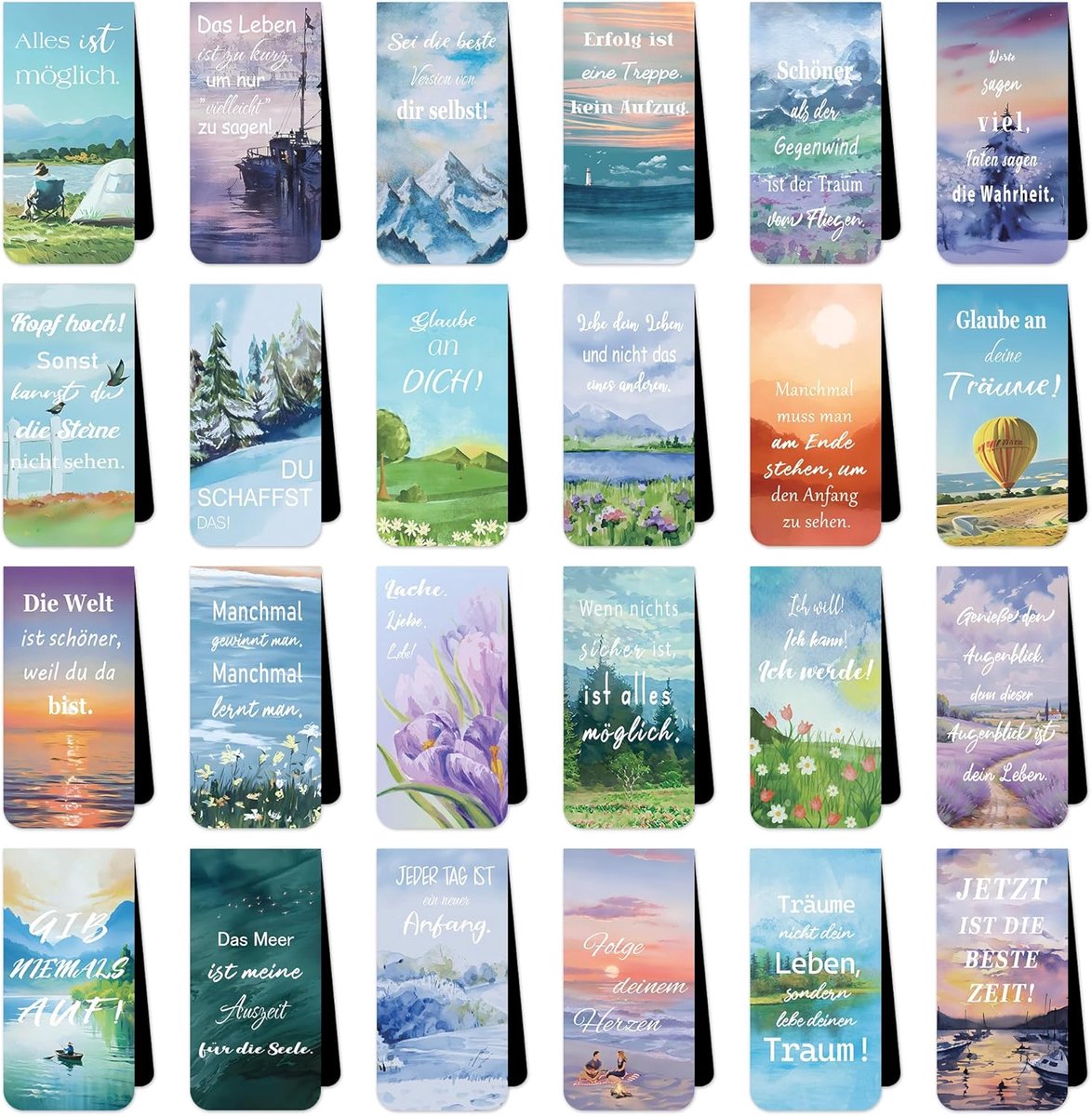 bladwijzers, 24 stuks, magnetische bladwijzers met citaten, cadeautjes voor volwassenen, magnetische bladwijzers, afscheidscadeau, schoolzakje, vulling voor leerlingen, leraren en