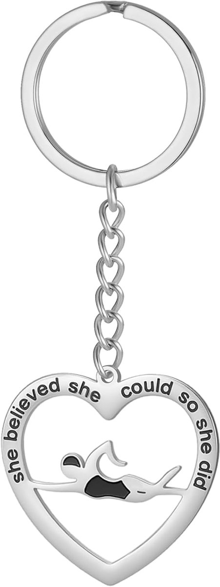 Zwemmen Sleutelhanger Zwemmer Hart Duiken Sleutelhanger Fitness Sieraden Zwemmen Sport Team Gift Voor Vrouwen