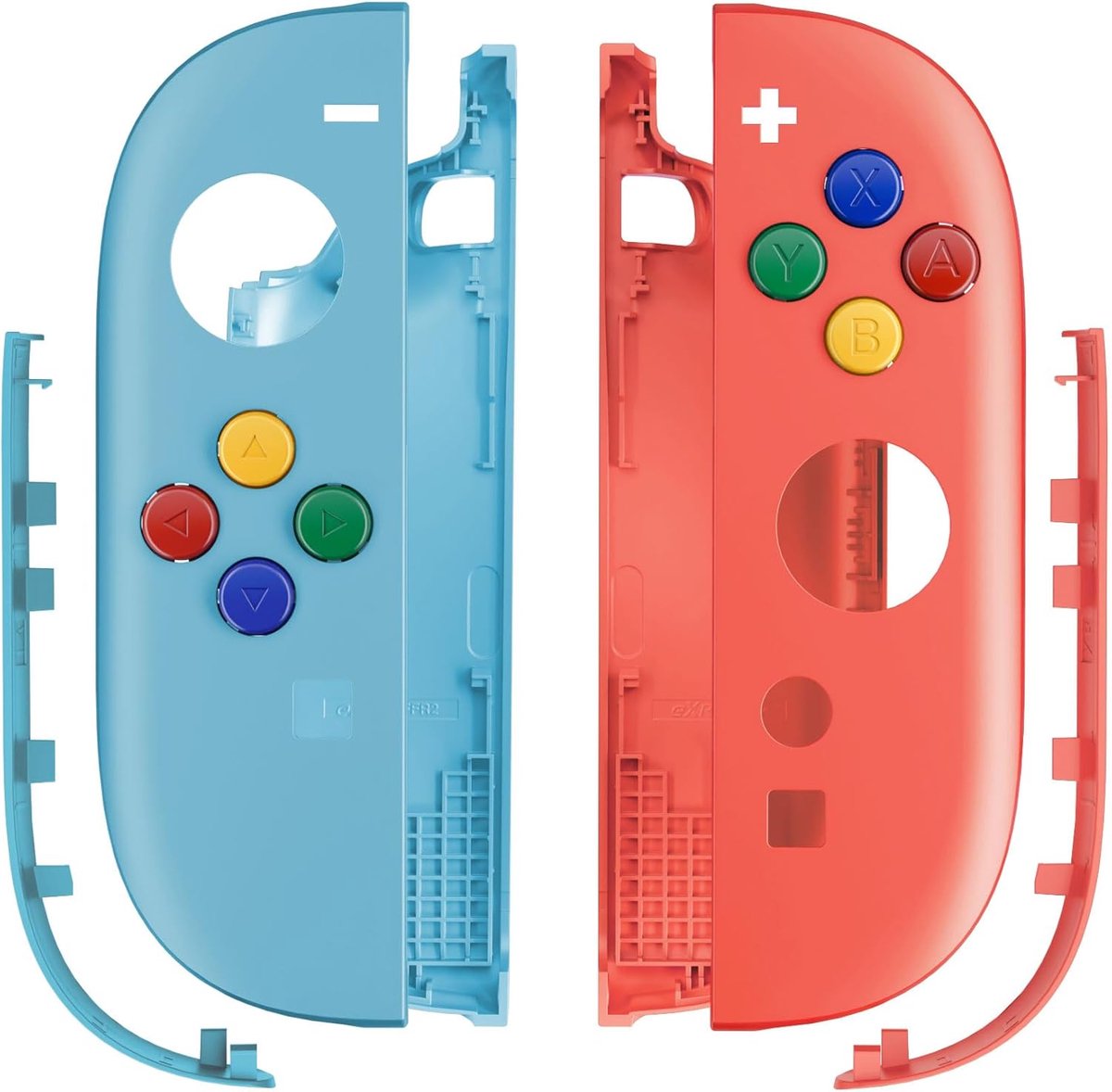 eXtremeRate voor Switch 2 Accessoires Vervangende Hoes + ABXY Knoppen voor Nintendo Switch Joycon 2 met Gereedschap - Blauw&Oranje