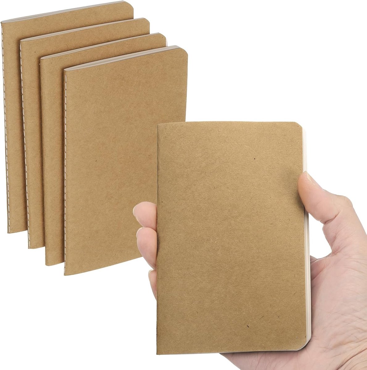 Notitieboek, A6, 6 stuks, A6, journal, mini-notitieboek, zakformaat, memo, gelinieerd, schetsboek, klein, 8,1 x 12,5 cm, 30 vellen, voor mannen en vrouwen, kantoorbenodigdheden, kraftton