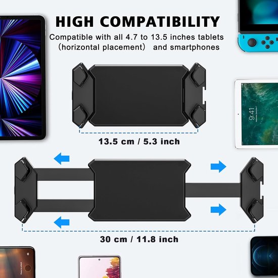 Tablethouder voor Auto, iPadhouder Vrachtwagen, Heavy Duty tablethouder Super Zuignap, 360° Draaibare Dashboard Voorruit iPadhouder voor iPad Pro/Air/Mini 4.7-13.5"Tablets Mobiele Telefoons — afbeelding 2