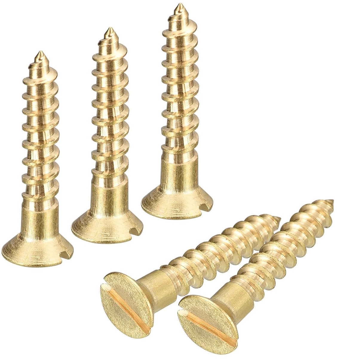 Houtschroeven, 25 stuks, M3,5 x 20 mm, sleufaandrijving, verzonken kop, zelftappende schroef voor houtbewerking en meubels