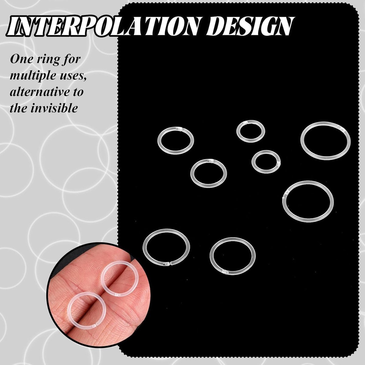 24 stuks doorzichtige neusringen, doorzichtige septumring, plastic hoepel oorhouders, plastic neusringen voor chirurgie (6/8/10/12mm)