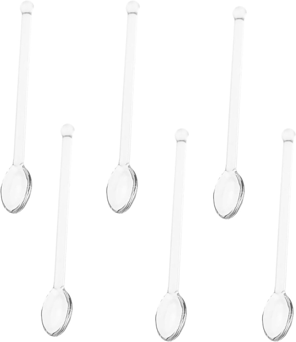 Koffielepels 14,8 cm, roerlepeltjes en dessertlepeltjes, veelzijdige lepels voor thuis en feesten, hittebestendige lange glazen lepels voor thee, koffie