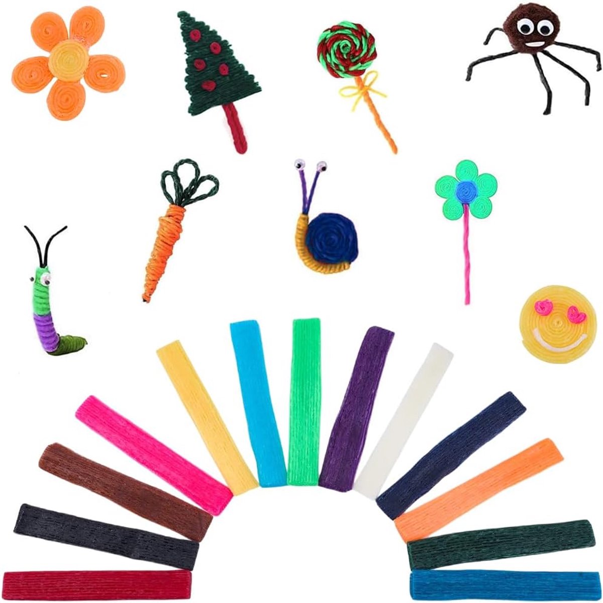 500 Stks 13 Kleuren Wax Craft Sticks Wax String Herbruikbare Molding Sculpting Sticks Buigbare Wiky Sticky in Bulk Wax Garen Sticks voor DIY Kunst Ambachten School Project Handwerk