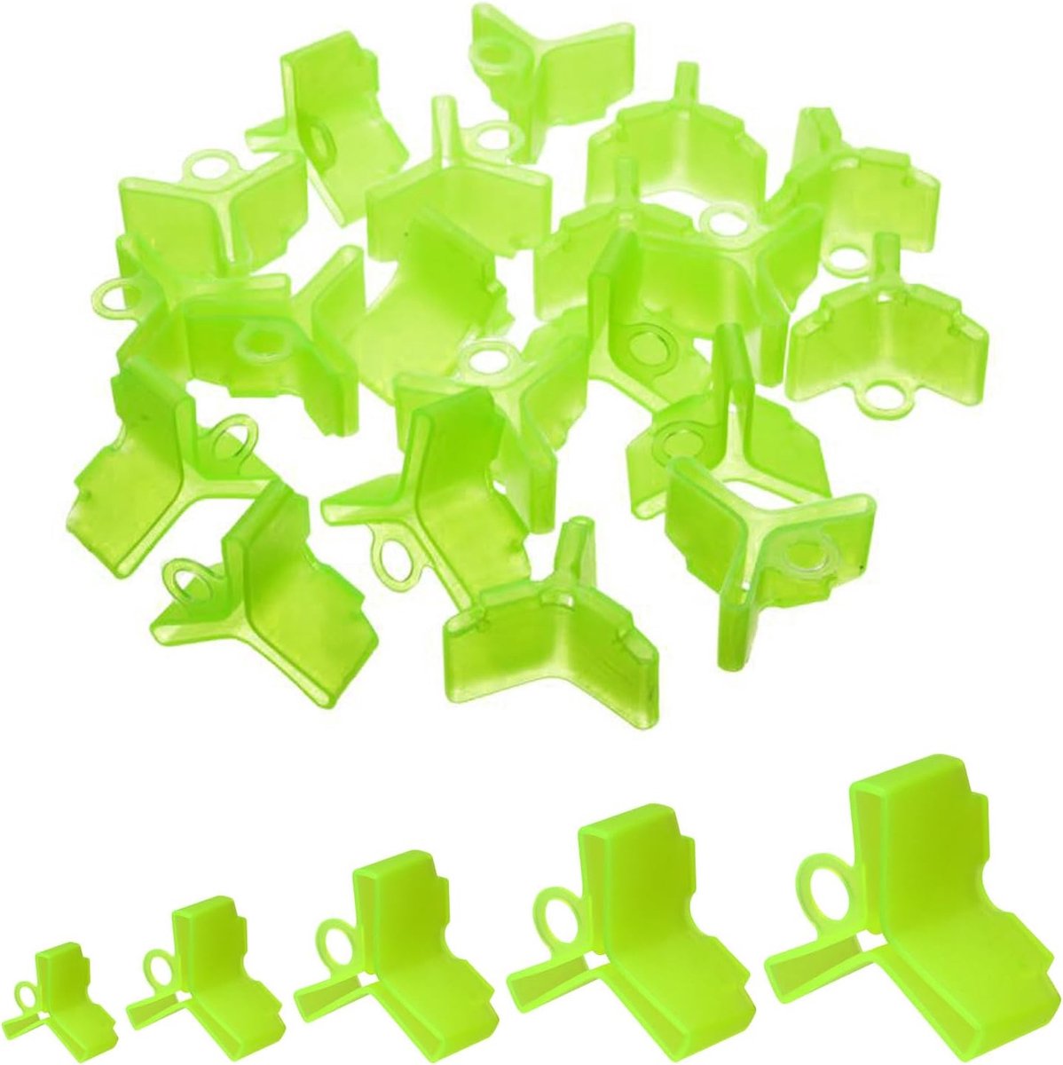 Haken-afdekking, hengel-/boorhaak-doppen, 100 stuks vishaakbescherming, vishaakbescherming, drielhaak-afdekkingen, vishaakbescherming, 5 maten 1# / 2# / 3# / 4# / 5#