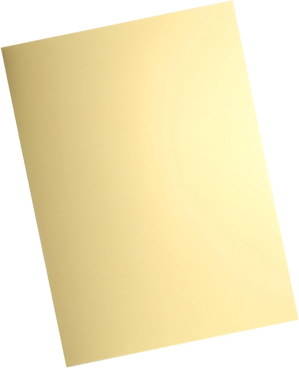 Zuiver messing plaat, 20 x 6 inch, 0,8 mm dik, metalen messing plaat met handschoenen voor knutselen, modelbouwers, sieraden, reparaties, elektrische reparaties (goud)