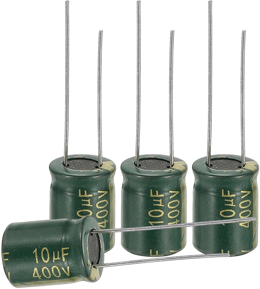 12 stuks elektrolytcondensator, hoogfrequentie, 10 UF, 400 V, met aluminium radiale aansluitingen, 10 x 13 mm, hoge rimpelstroom, lage impedantie