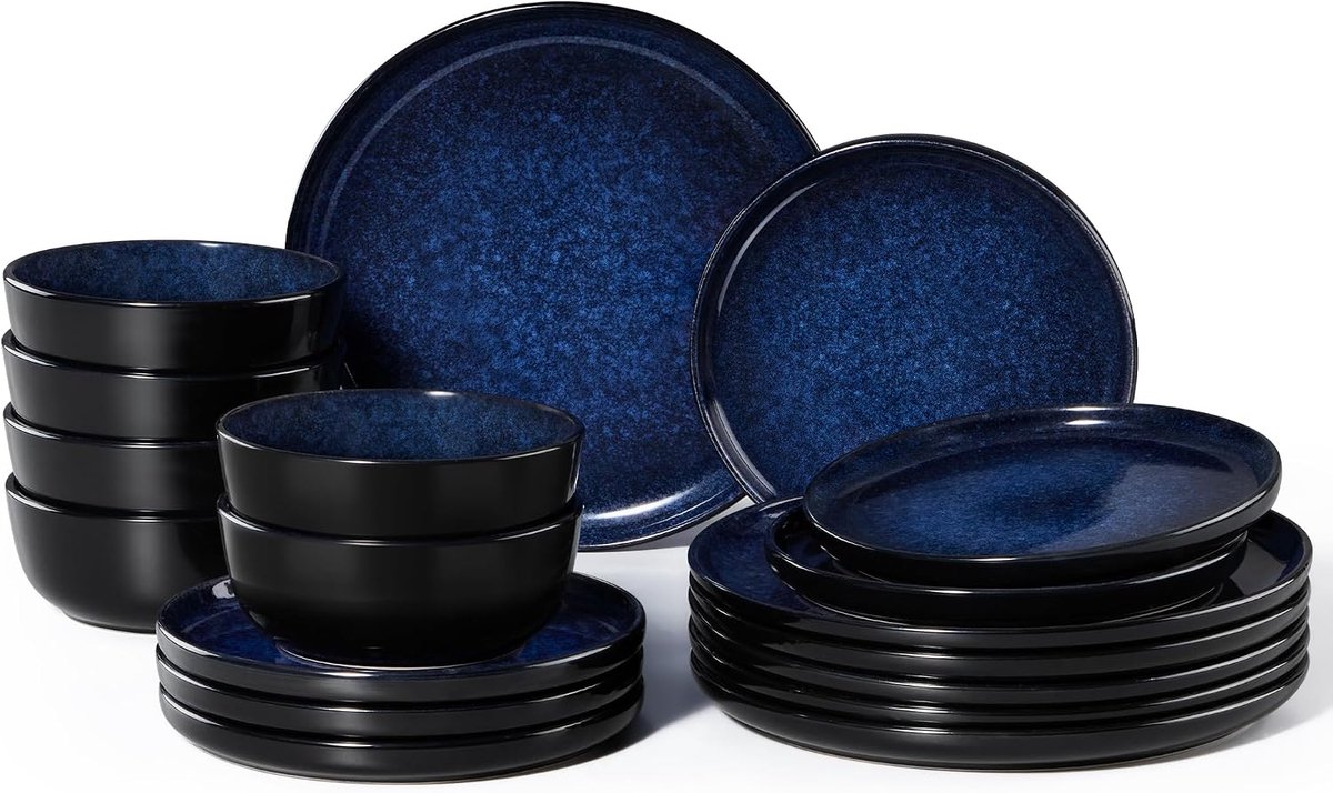 18-delig servies set 6 personen (edelblauw)