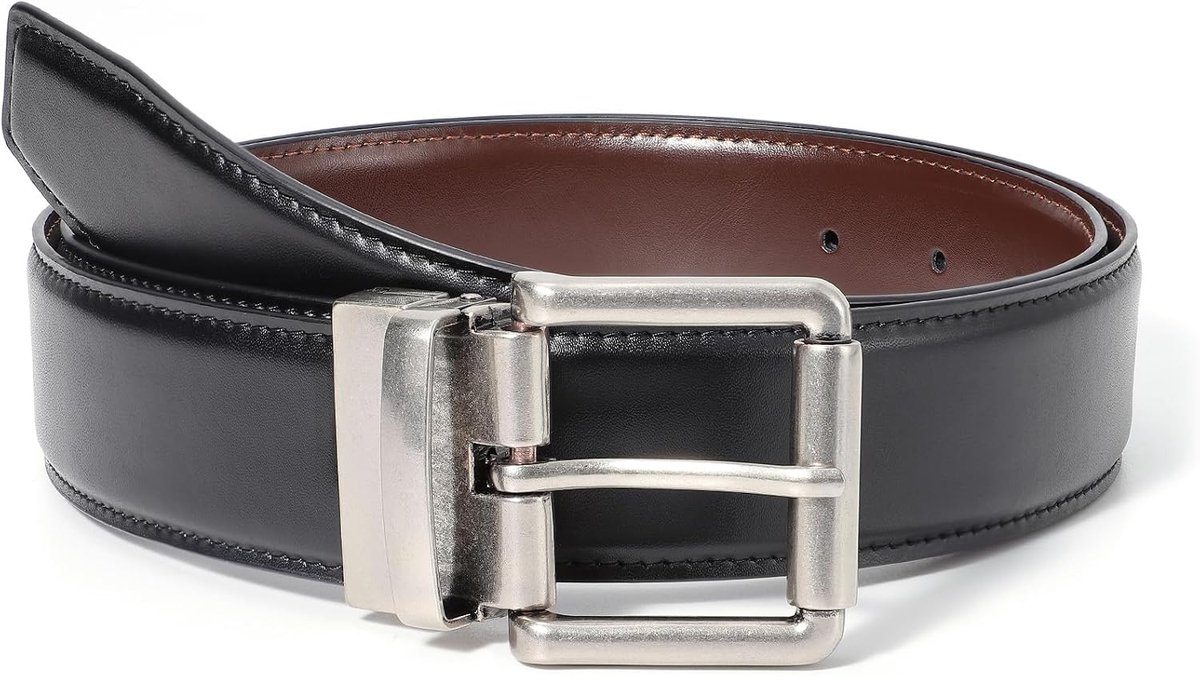 Omkeerbare riem lederen riem herenriem werk vrijetijdsriem twee-in-één riem dubbelzijdige herenriem