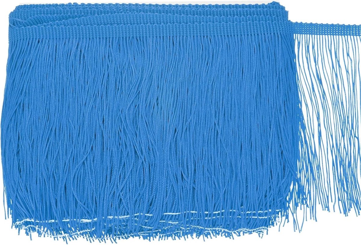 METERXITY Chainette franjes, 10 meter polyester vlecht kwastjes trim voor doe-het-zelf ambachten/Latijnse jurk/lampenkap decoratie/trouwjurk/naaien/kleding franje garen [hemelsblauw]