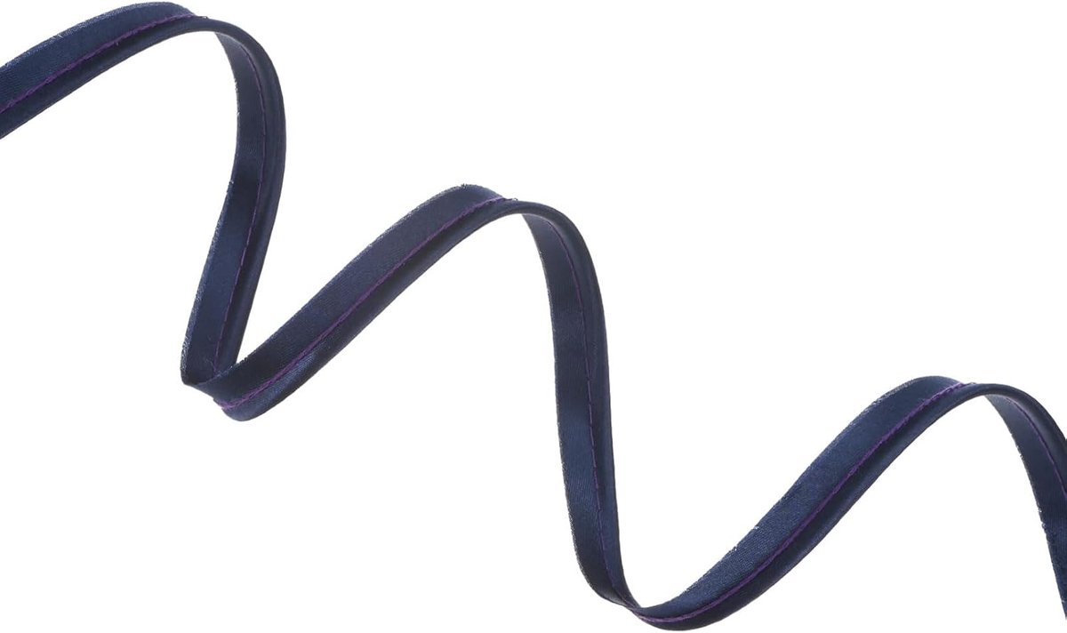 METERXITY Piping Cord Trim, 5 Yards Polyester 12,5 mm Satijnen Piping Biaisband met Welting Cord voor Naaien/Bekleding Trim/Slipcovers/DIY Decor, Lip Tape [Navy]