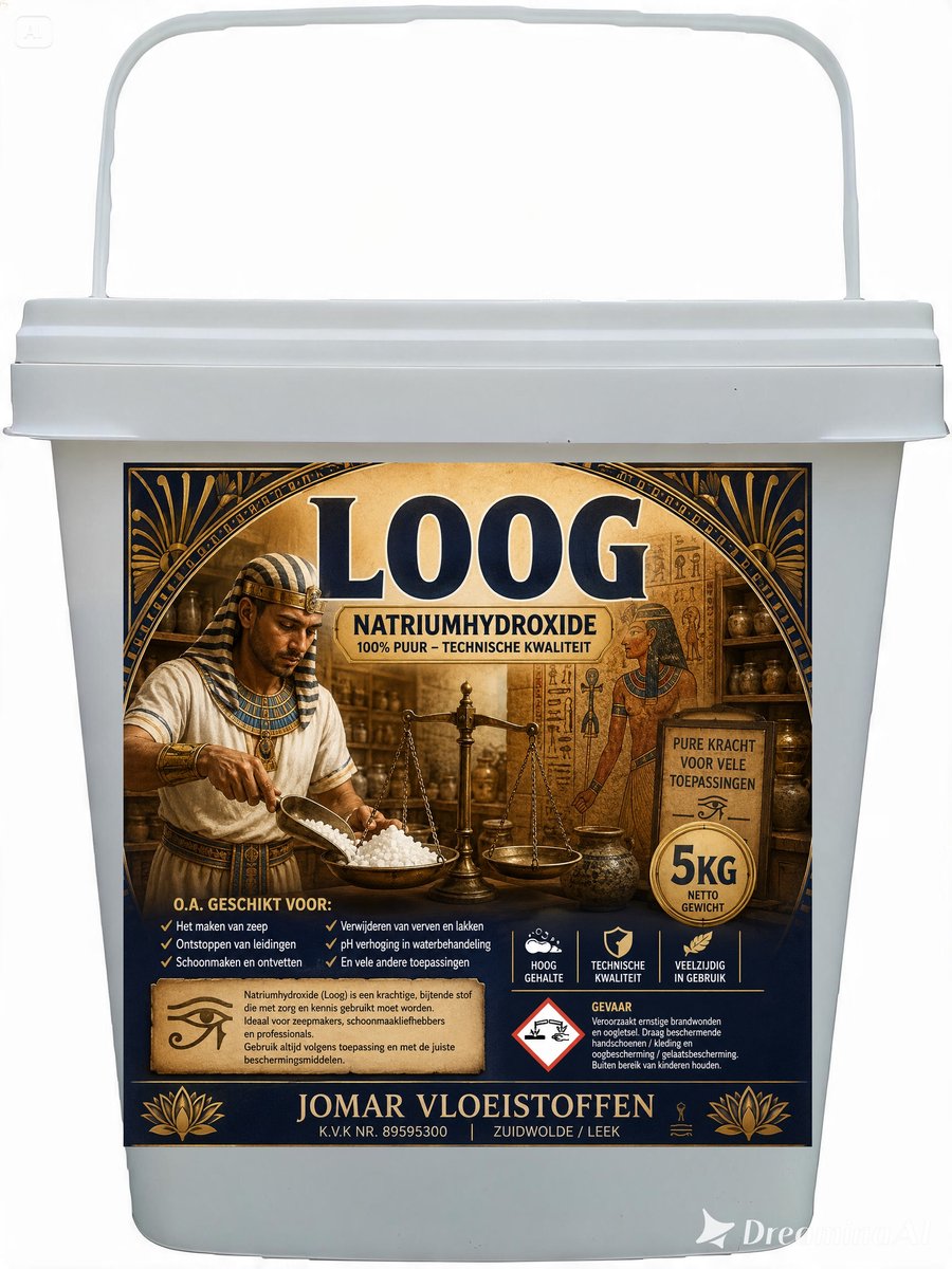 Loog - 5 KG - Lye - Caustic Soda - Natriumhydroxide - Sodiumhydroxide - Noah - voordeel