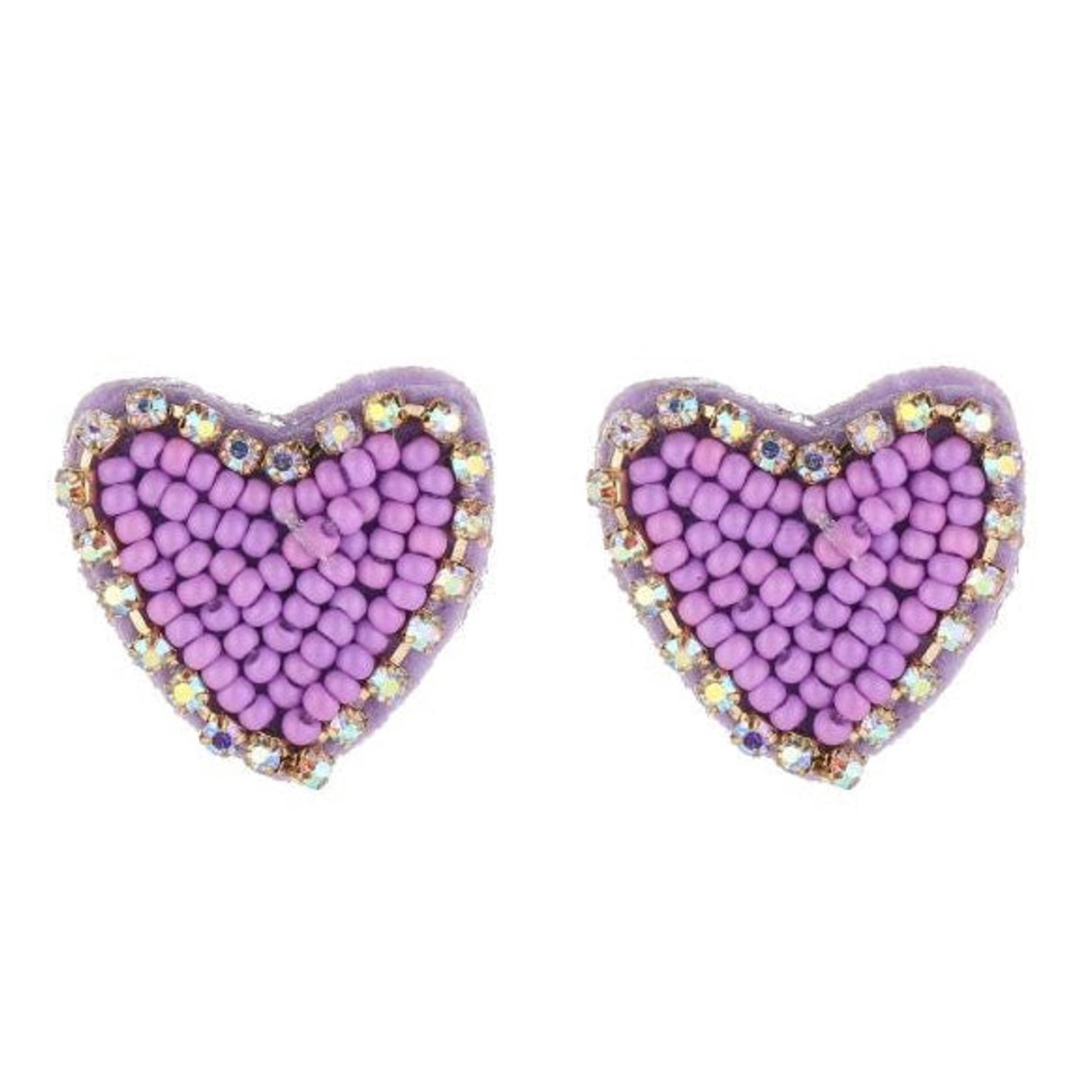Michelle Bijou Oorbellen Beads Hart lila