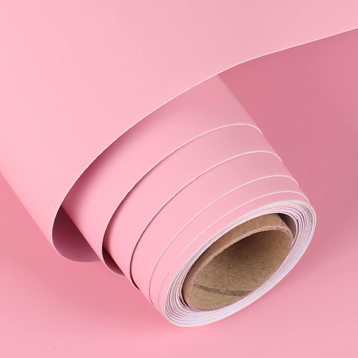 Matte Meubelfolie Roze Verdikte Plakfolie Zelfklevende Vinyl Waterdicht Behang Contactpapier 30CM x 5M Decoratieve Muursticker Afneembare voor Aanrecht Tafels Kasten Deuren Muren Laden