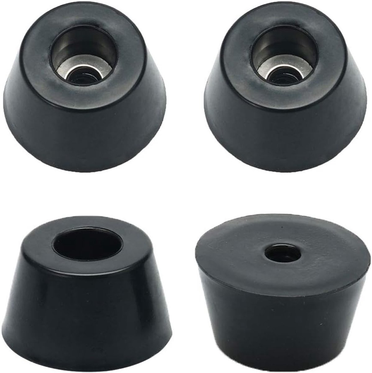 sourcing map 4 stuks rubberen voetjes bumper buffer voeten tafel stoel been pad vloerbescherming met metalen onderlegschijf D31x24xH18mm