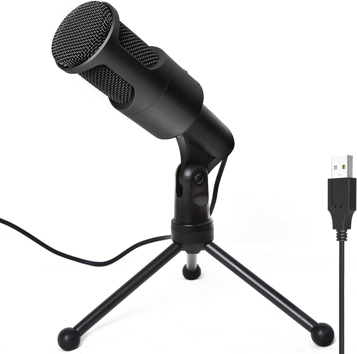 Condensatormicrofoon met opvouwbaar statief, mute-schakelaar voor streaming, gaming, podcasting, opname, chatten, Twitch, YouTube, compatibel met macOS