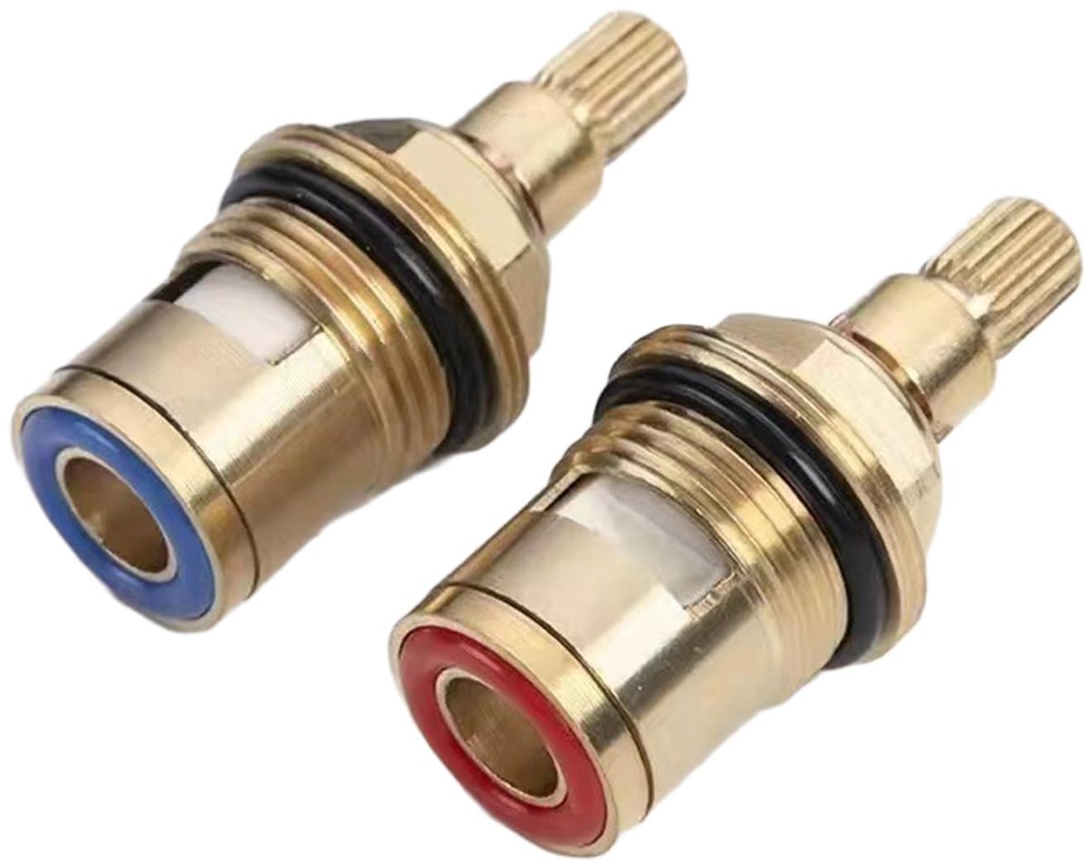 2 stuks dubbele tandventielkern van koper, reserveonderdelen voor badkamerkraan
