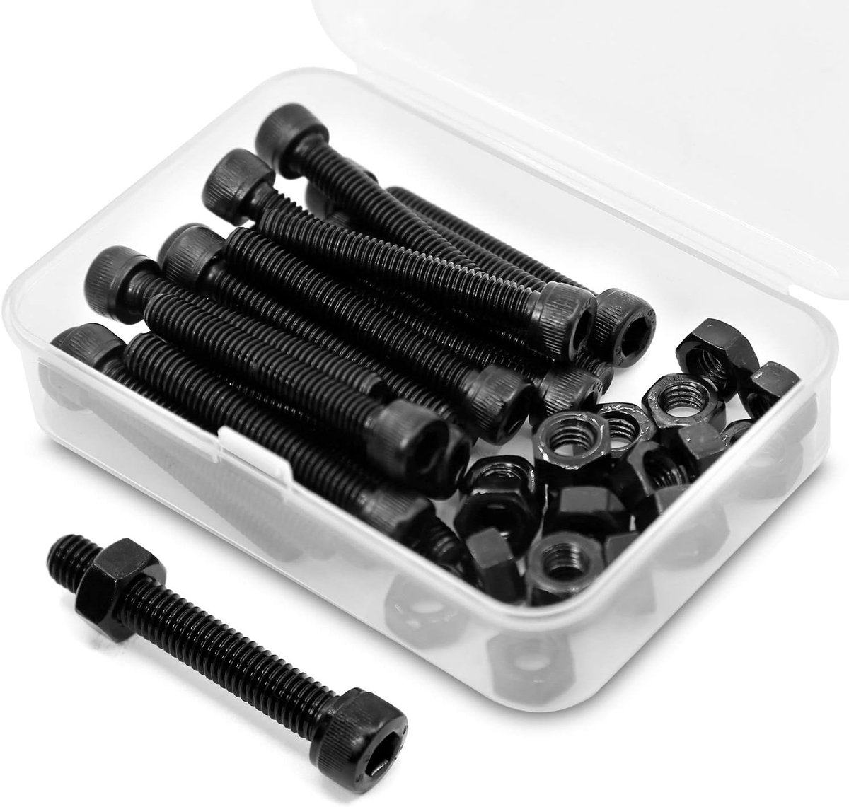 * 50mm 20 Stuks Inbusbout en Moer Combinatie Doos Inbusbouten 12,9 Koolstofstaal