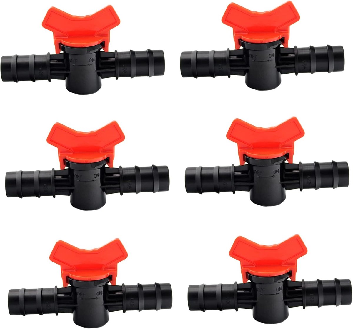 6 stuks PE-slang ventiel irrigatie hendel ventiel afsluitklep 16 mm tuinslang schakelaar kunststof regelklep kunststof afsluitklep slang irrigatie afsluitkraan