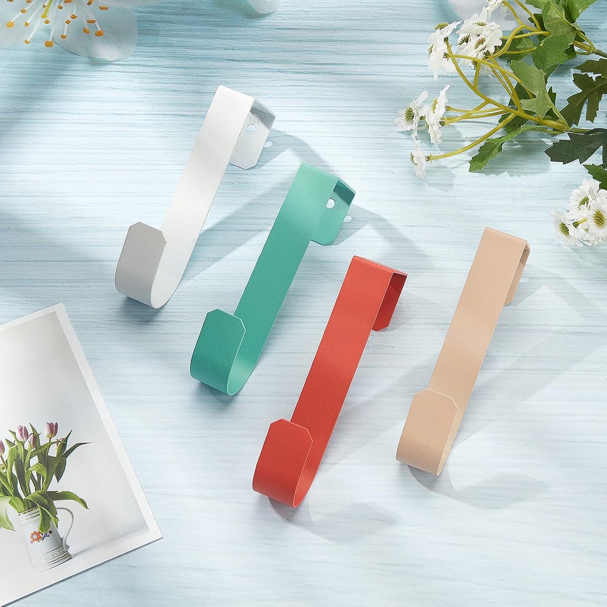 Deurhaken, 4 kleuren Z-legering haken boven de deurhanger metaal over deurhaak voor het ophangen van kleding, handdoeken, mantels, badkamer