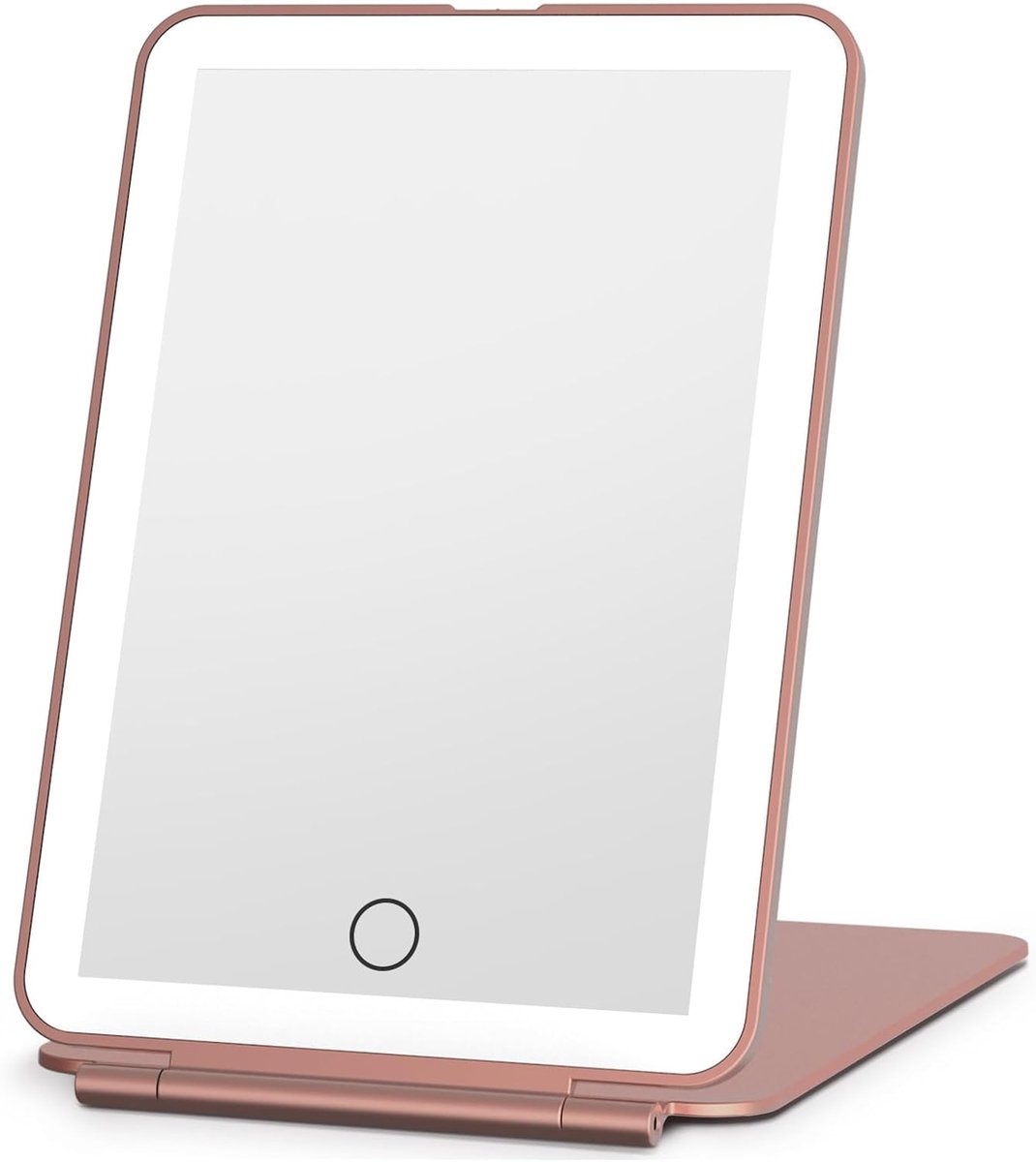 USB Oplaadbare Make-upspiegel met 72 ledlampen, Draagbare Reisspiegel met Licht, 3 Kleuren, Verstelbare Helderheid, Dimbaar Touchscreen, Cosmetische Tafelspiegel met Verlichting (rosé goud)