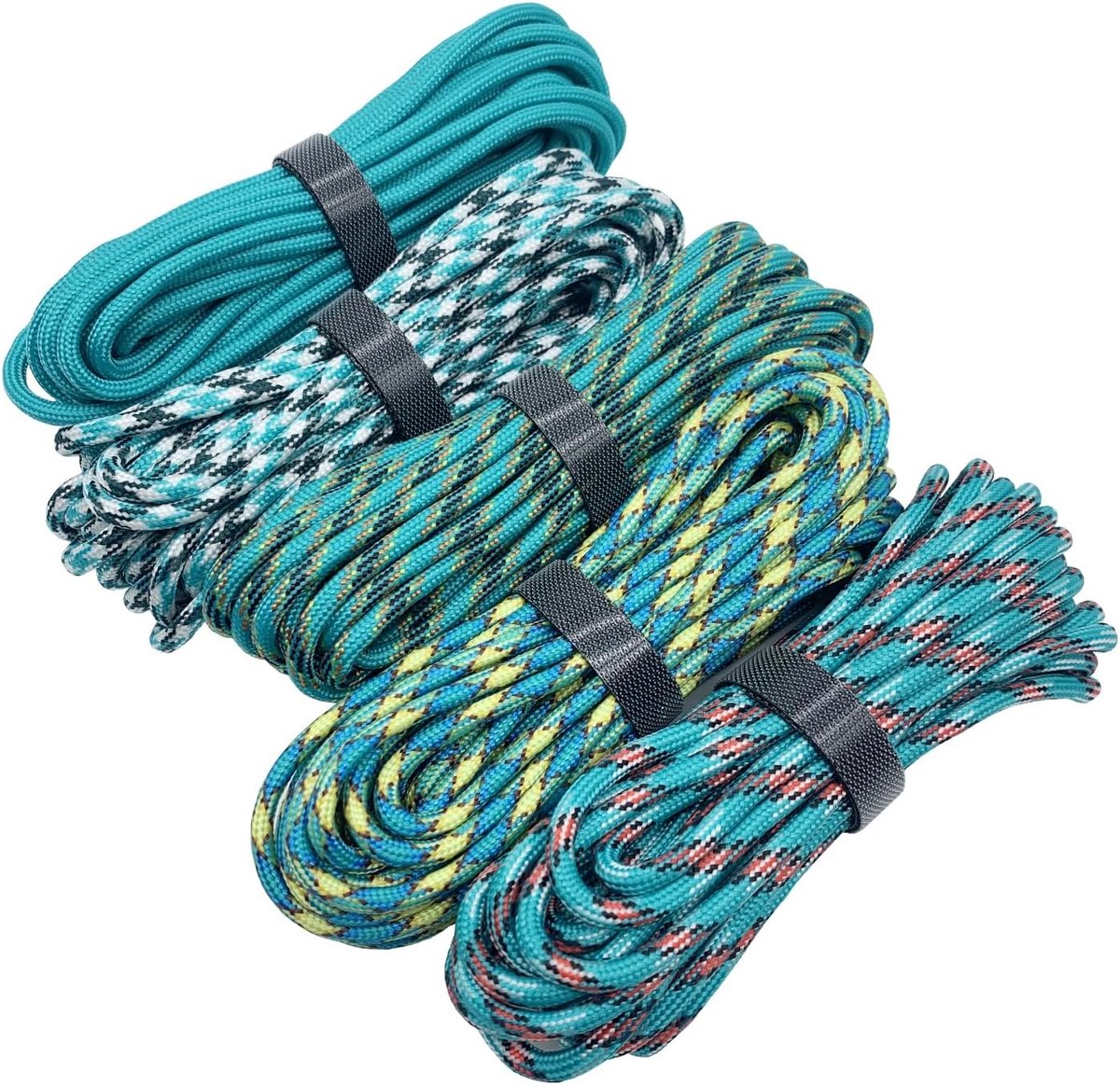 4mm, 5 stuks 236inch Paracord koorden, 7 kernstrengen, nylon paracord voor survival, outdoor, camping, armband, hondenlijn, totale lengte 1180inch (Kleur A, 5 x 6m/236inch)