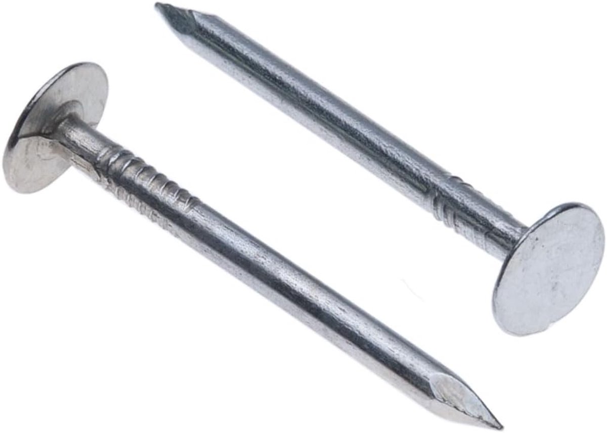 Spijkers Verzinkt met Extra Grote Kop (Verpakking van 100 stuks) Gegalvaniseerde lange spijkers voor DIY en Ambachten, Home Decor, Houtbewerking, Meubilair en Bouw Grootte: Lengte 40mm Schacht Diameter2.8 mm