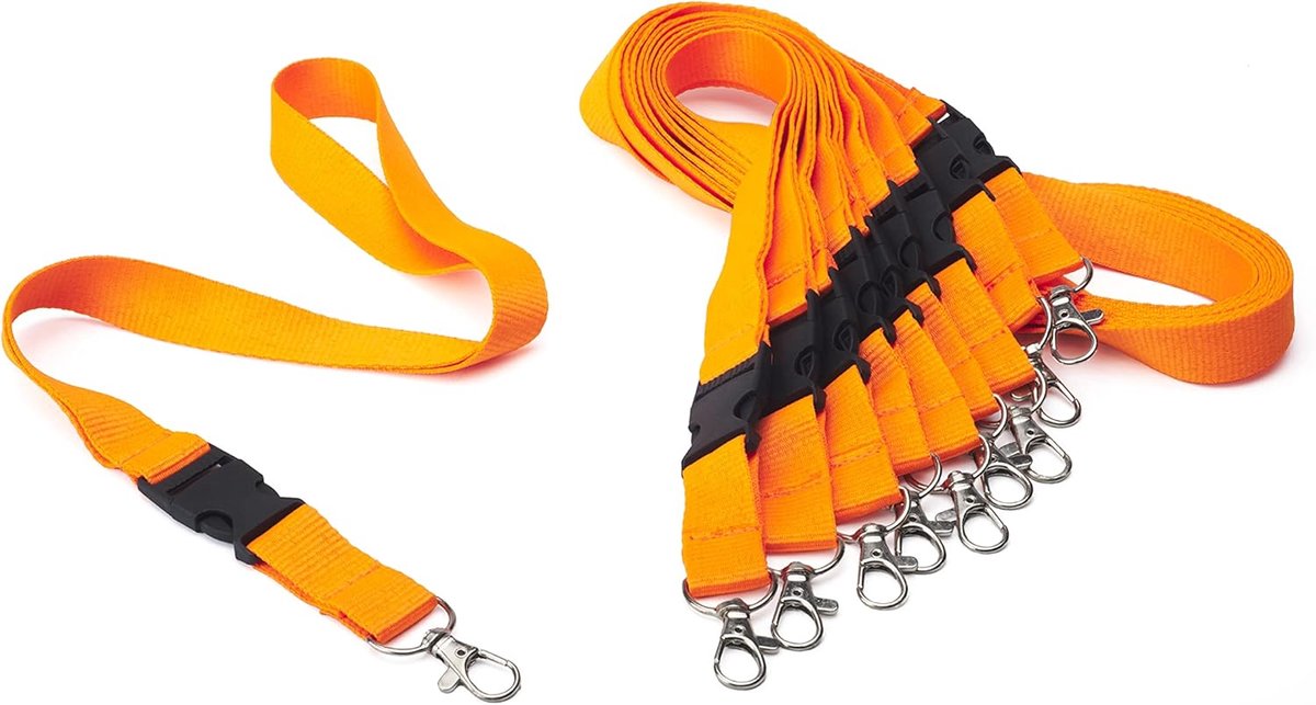 sleutelhanger met afneembare gesp, voor visitekaartjes, studenten of bus (oranje, 12)
