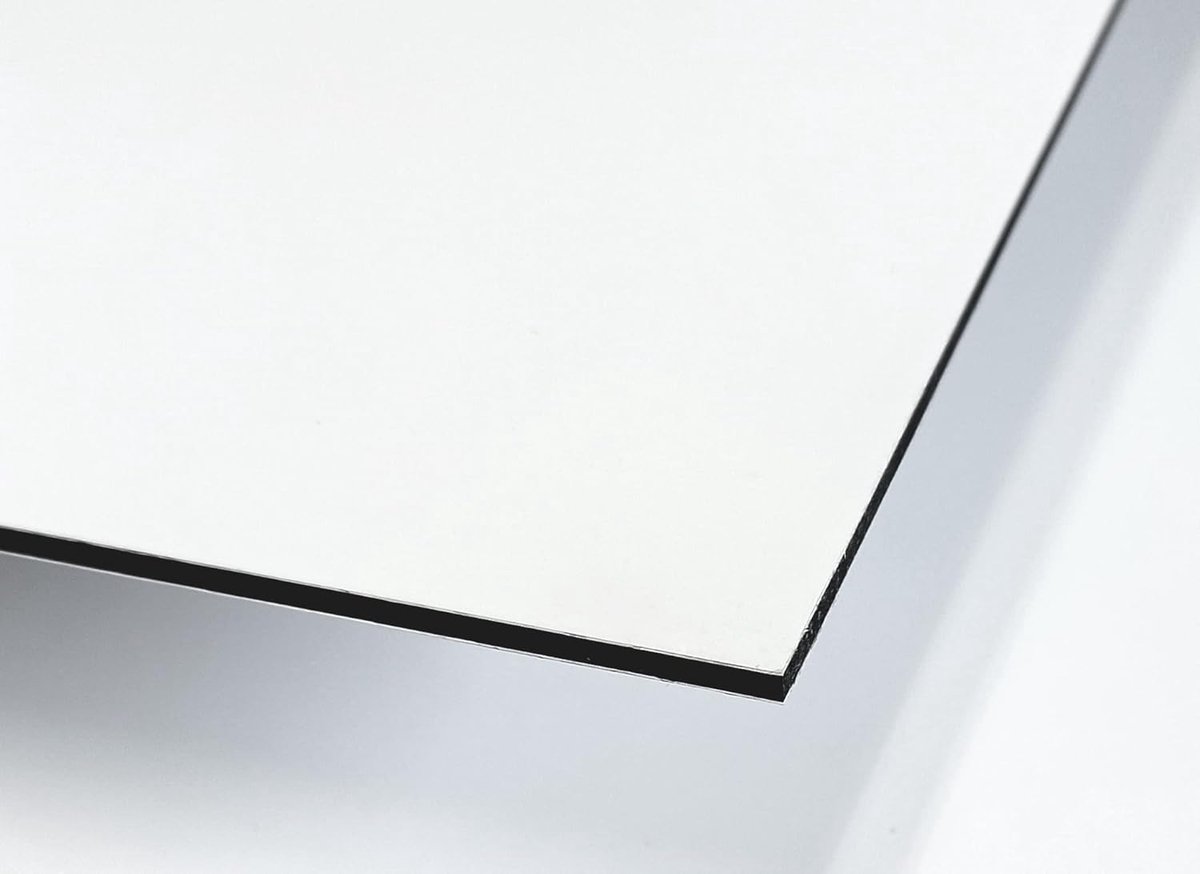 Aluminium composietplaat, wit, 3 mm, sandwichplaat van aluminium, voor binnen en buiten, robuust en licht, verschillende maten (1, 21 x 29,7 cm)