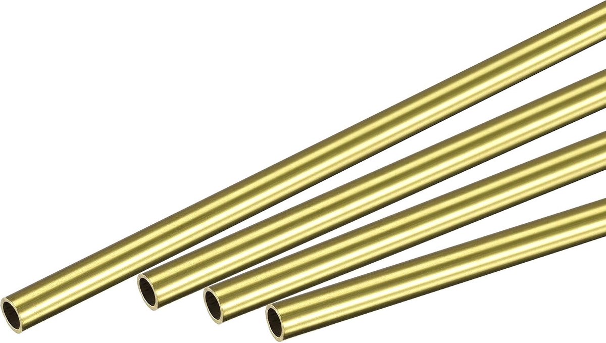 sourcing map 4 stuks messing ronde buis 5 mm buitendiam. 0,5 mm wanddikte 200 mm lengte buis