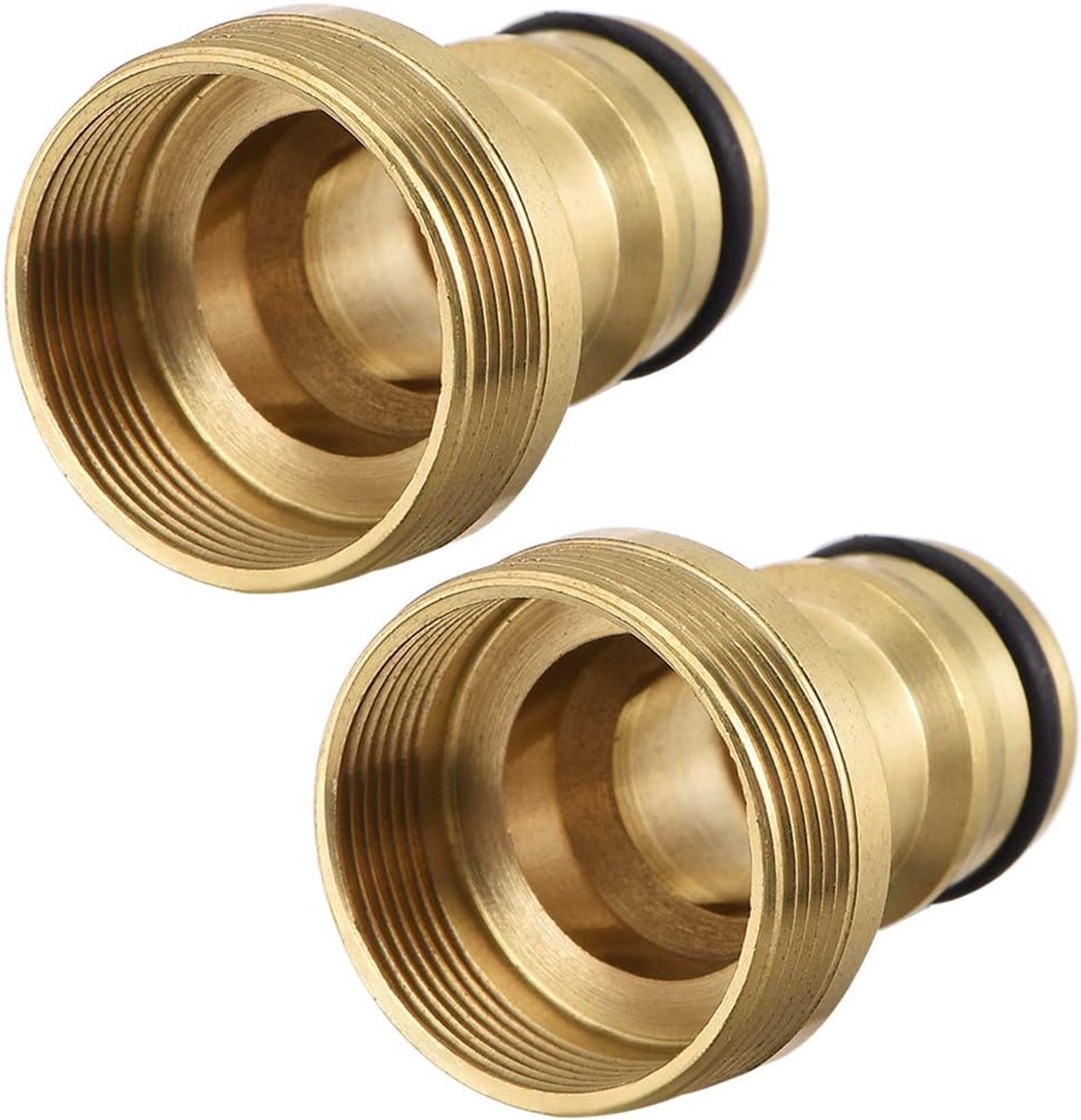 sourcing map messing snelkoppeling G bus buis adapter tuinslangkraan 1/2 inch naar 3/4 inch M22 to M24-Gold-2pcs