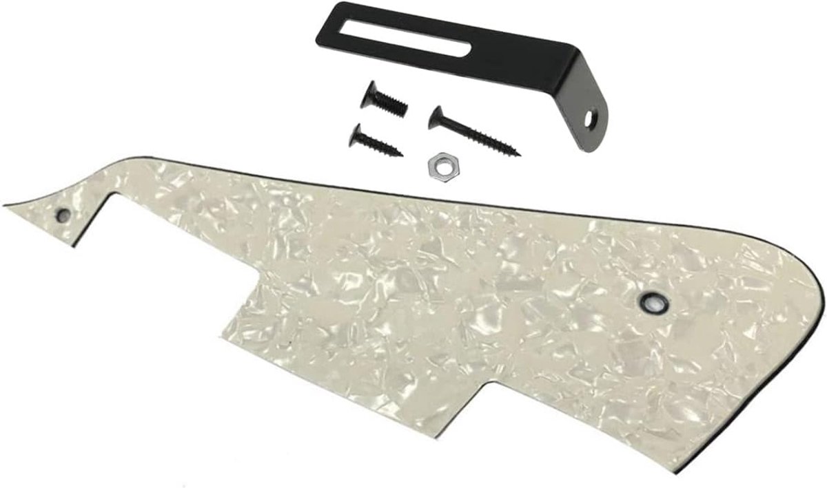 Aged Pearl LP gitaar pickguard met zwarte bracket voor Epiphone Les Paul