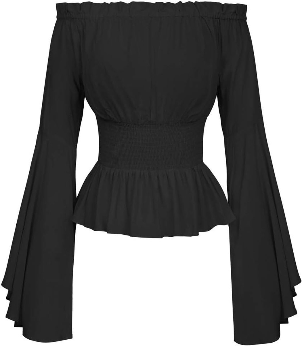 Sugar Dames Top Tank Top Jas Lolita Shirt Schouders Denudees Vicotrian Retro Middeleeuws Mouw T-Shirt Broeikas Maat