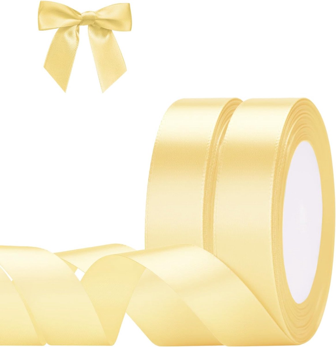 Champagne goud cadeaulint 20 mm, 44 m lint goud, satijnen lint om te knutselen, gouden decoratielint voor bruiloft, Kerstmis, cadeau