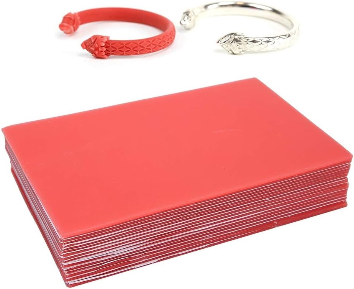 Wax Sheets voor Modellering en Graveren – Rode Carving Wax voor Sieraden maken, Ringen ontwerpen & DIY Jewelry Crafting – Professionele Modelleerwas voor Gietprocessen,