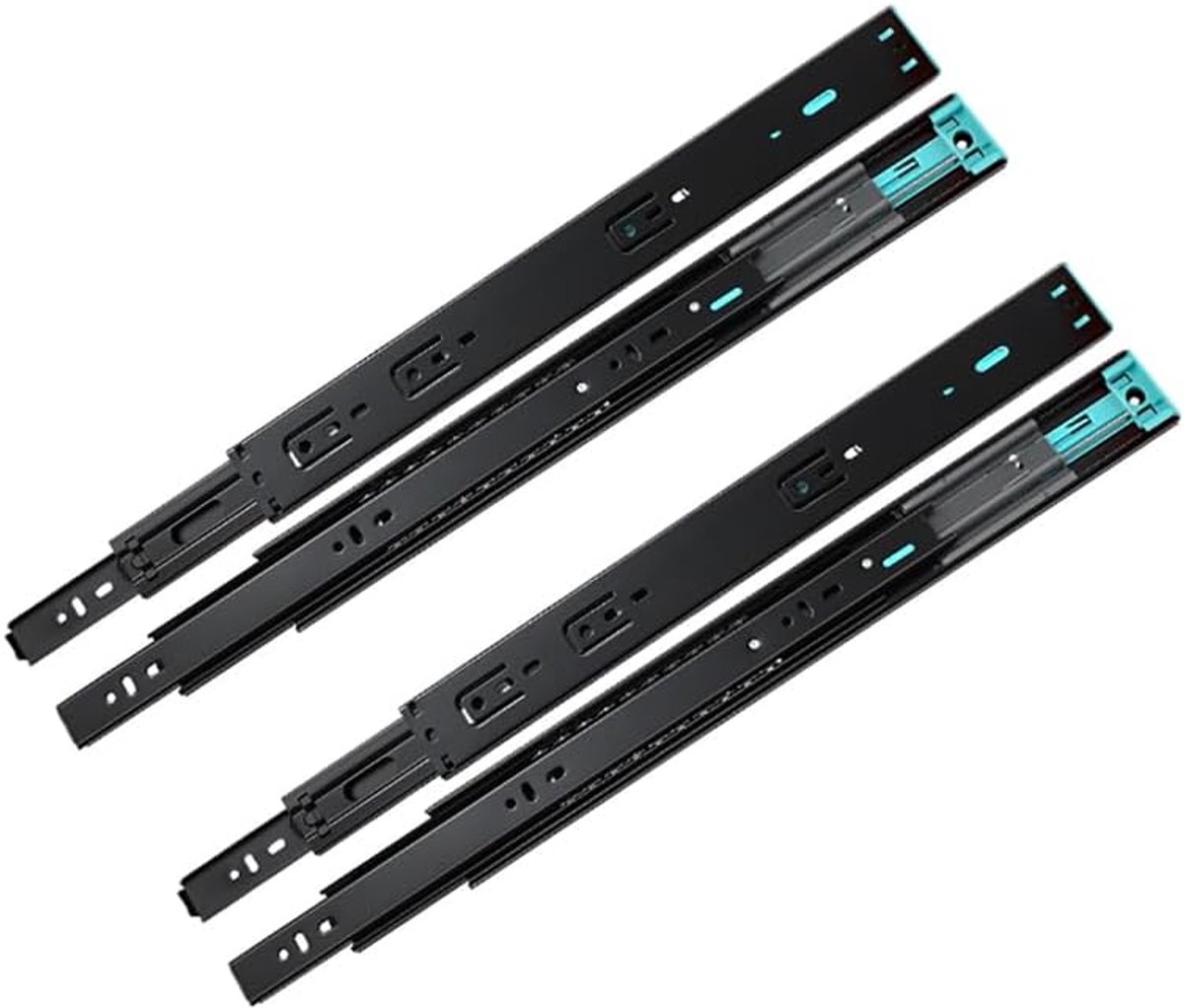 2 paar Ladegeleider Soft-Close met Kogellagers Volledig Uittrekbare Rolladegeleider Ladegeleiders 45 kg Draagvermogen, 60cm