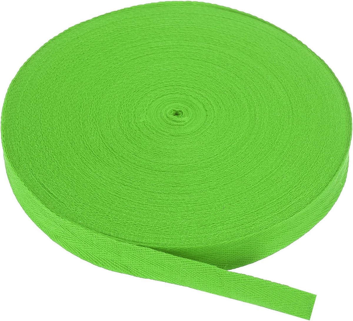 Katoenen keperstof tape 25 mm (1 ") 50 meter katoenen lint biaisband visgraat singels trim voor naaien geschenkverpakking ambachtelijke doe-het-zelf felgroen