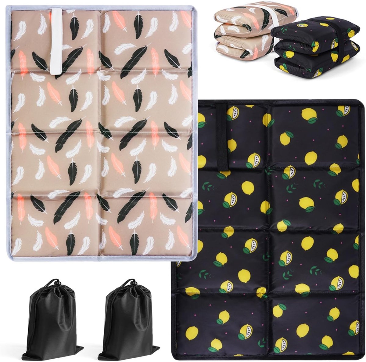 flintronic 2 stuks opvouwbare zitkussens voor buiten, van Oxford-stof, waterdichte speelplaatmat, kinderzitmat met draagtas, voor outdoor, speelplaats, tuin, stadion, jacht, wandelen, kamperen