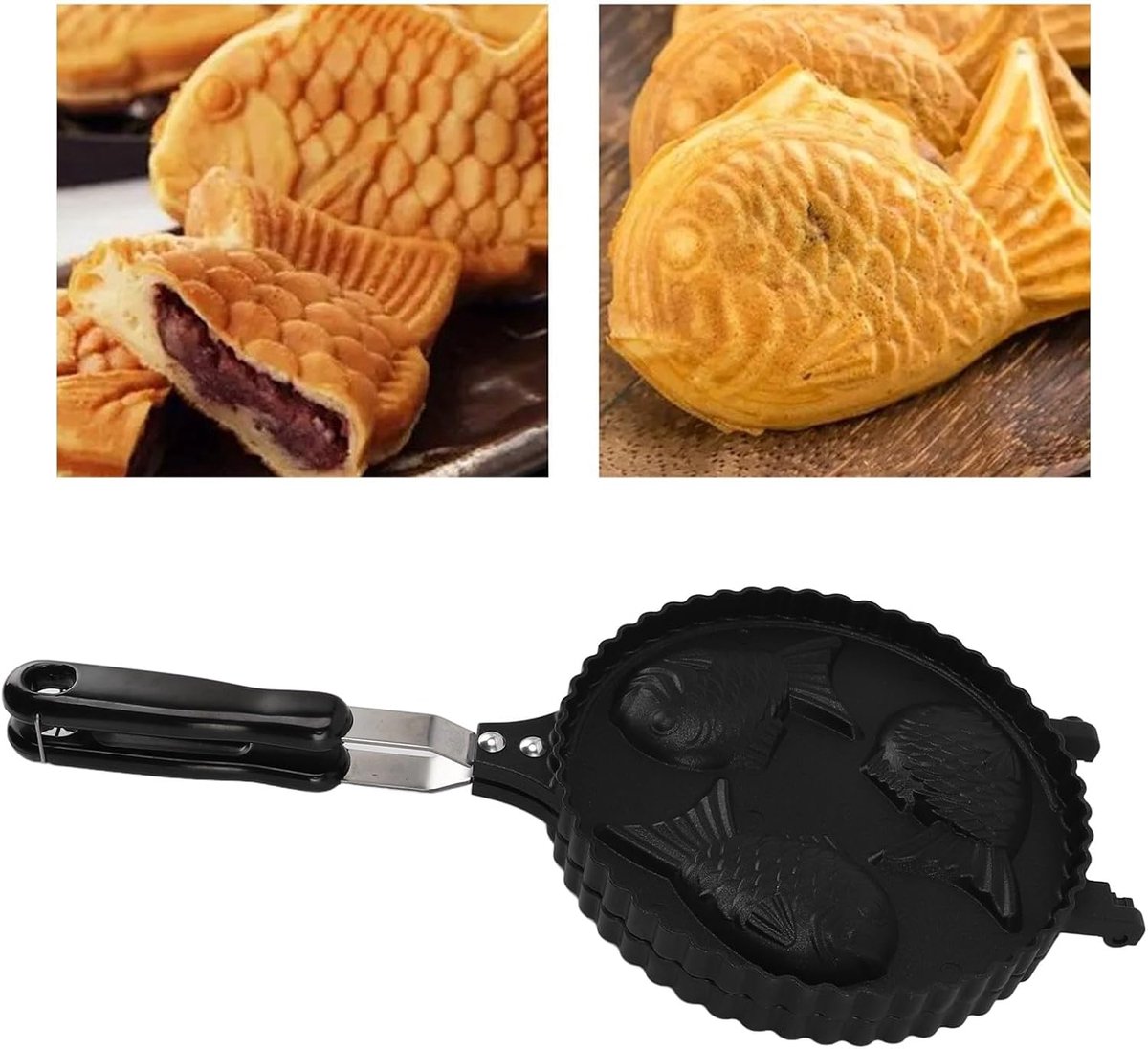 Pan Aluminium Non Stick Visvormige Wafelijzer Dubbelzijdige Voor Thuis Koken Feest Dessert
