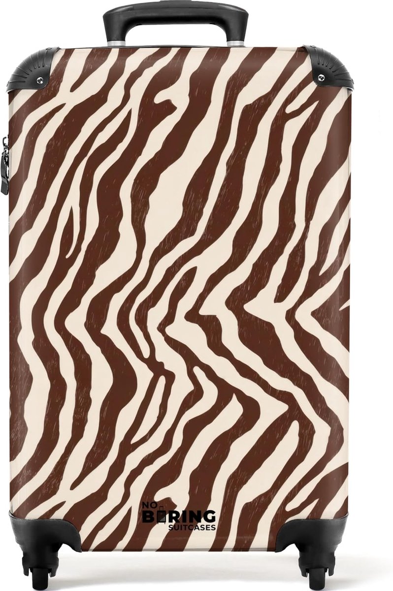 Handbagage koffer 55x35x20 cm - Trolley met 4 wielen - Zebra patroon - Lichtgewicht reiskoffer - ShopVlot